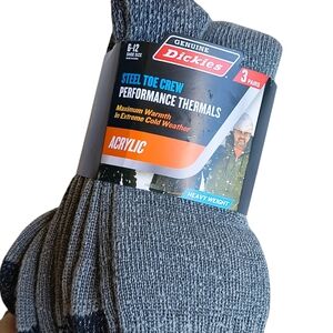 NWT Dickies Steel Toe Crew Performance Thermal Wool Blend Socks 6-12